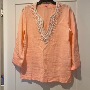 Lilly Pulitzer linen embroidered tunic